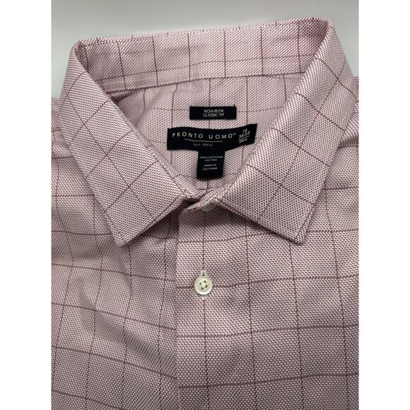 Pronto Uomo Blue Dress Shirt Size 19 / 36-37 Tall Button Up Long Sleeve NWT - Picture 1 of 8